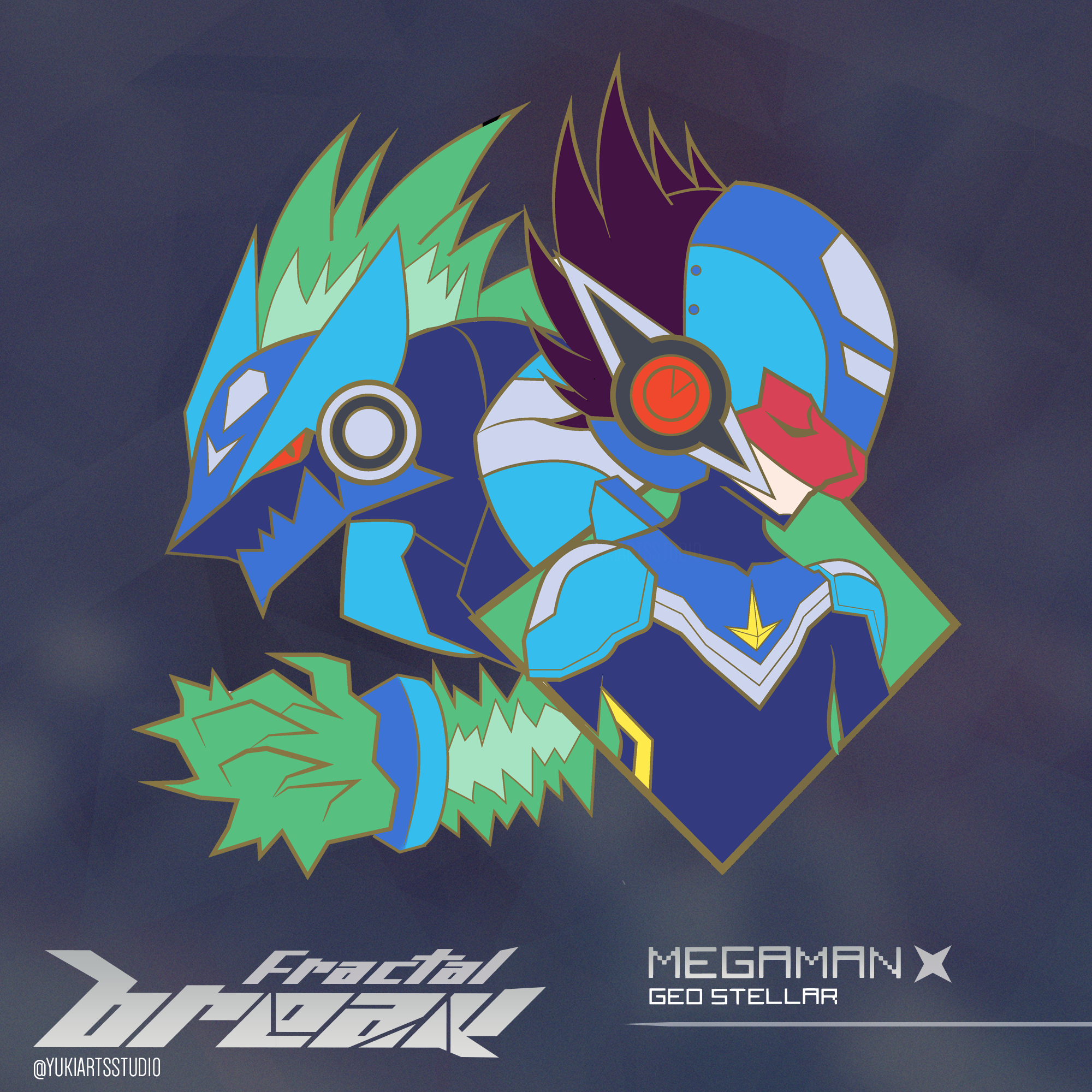 Megaman SF geo stellar/Enamel pin